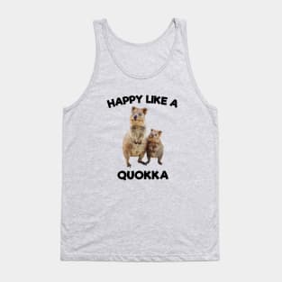 Happy Like a Quokka Cute Australian Teddy Bear Tank Top